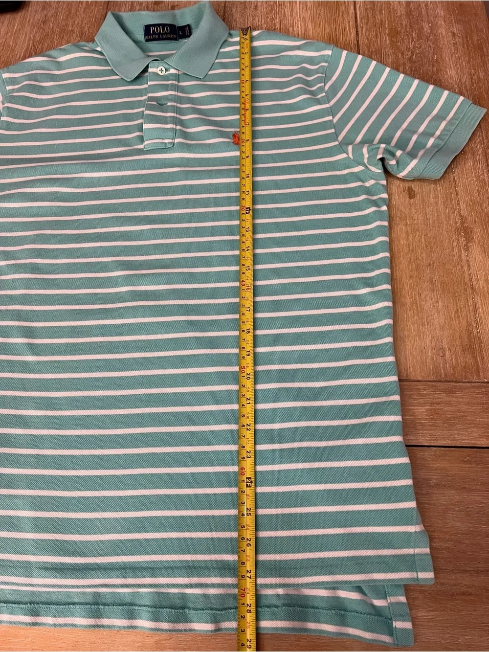 Ralph Lauren Mint & White Striped Polo Shirt